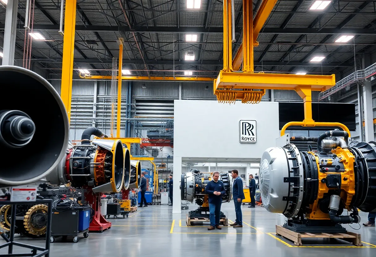Exterior view of Rolls-Royce engine plant in Aiken, SC.