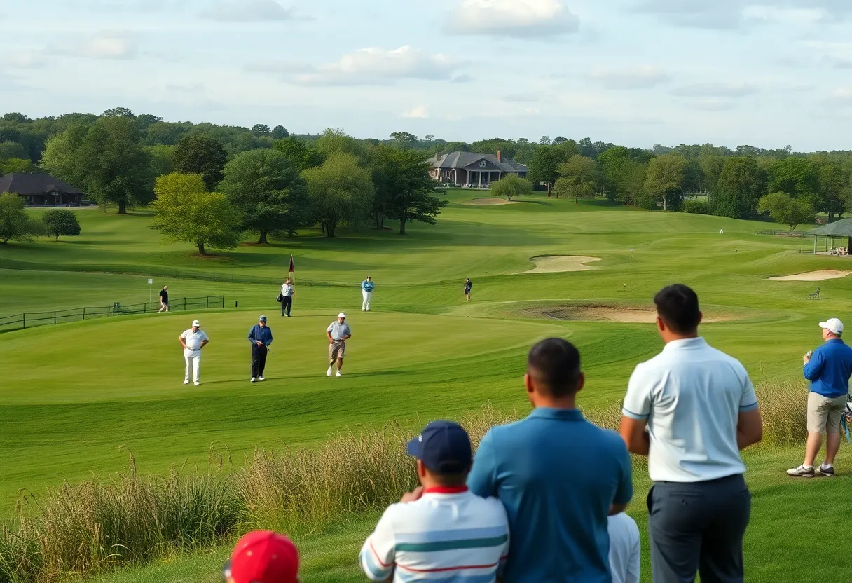 Golfers participating in the Aiken Amateur Championship at The Aiken Golf Club
