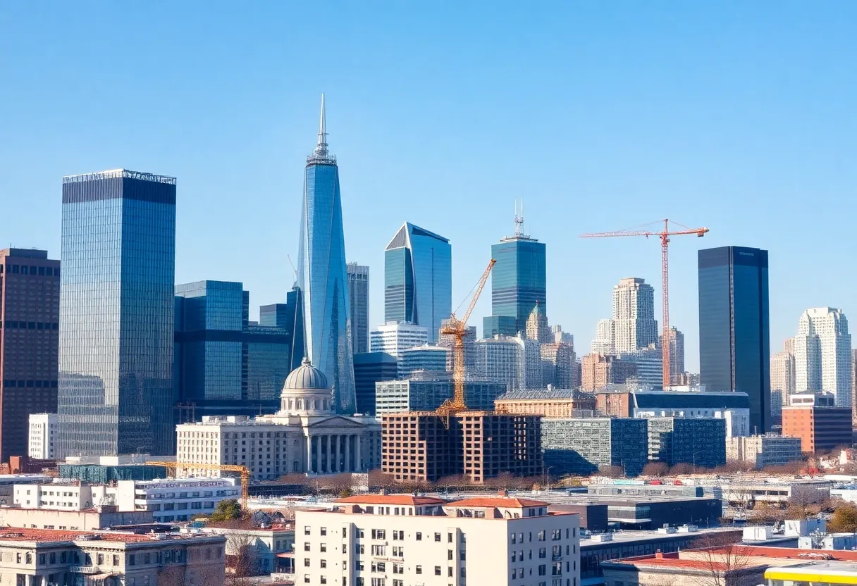 Aiken city skyline featuring new commercial developments