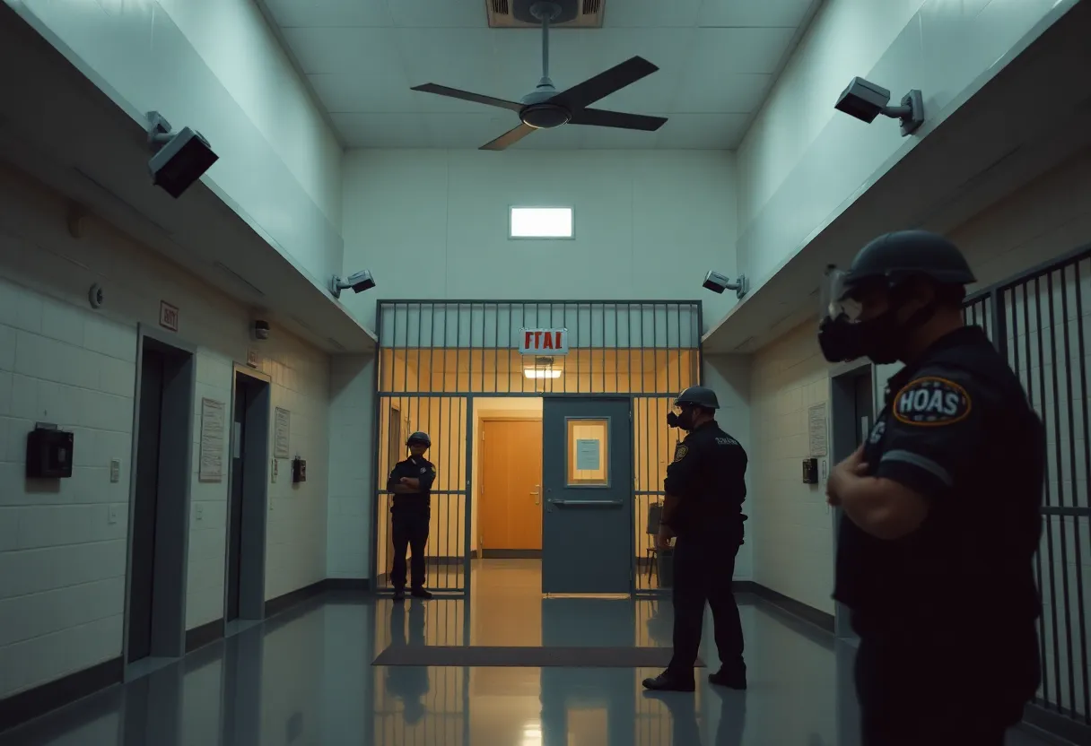Interior of Aiken County Detention Center with security features