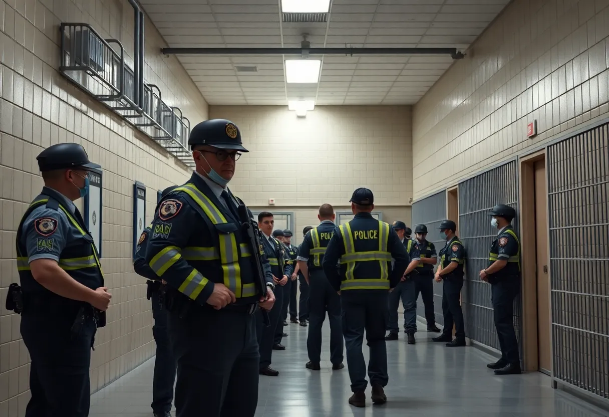 Exterior view of the Aiken County Detention Center highlighting strong security measures.