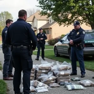 Law enforcement officials conducting a drug bust in Aiken County