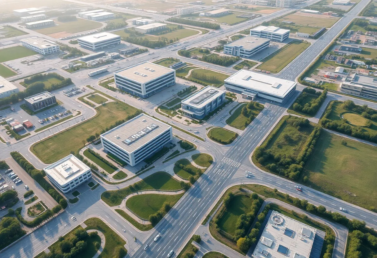 Aiken Innovation Corridor showcasing modern facilities and green spaces