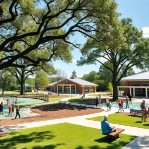 Renovated city park with amphitheater, courts and updated activity center in Aiken