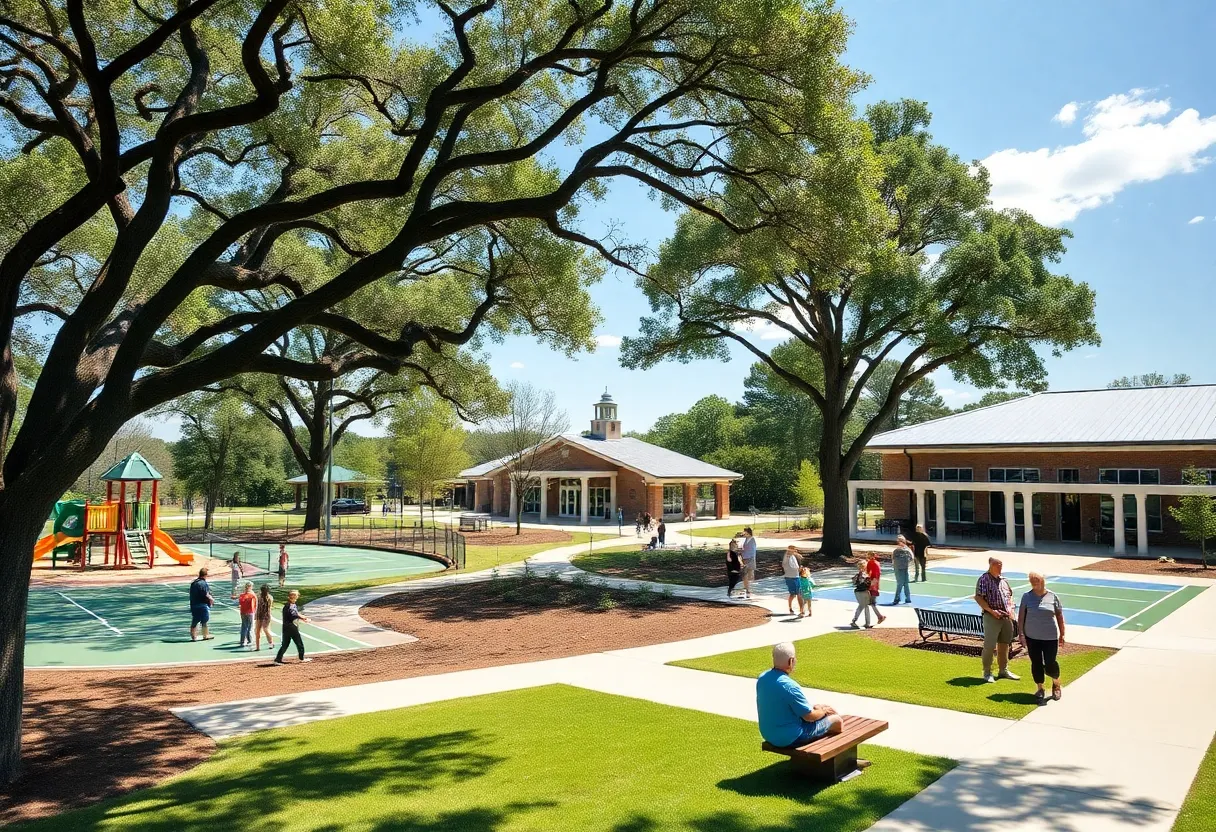 Renovated city park with amphitheater, courts and updated activity center in Aiken