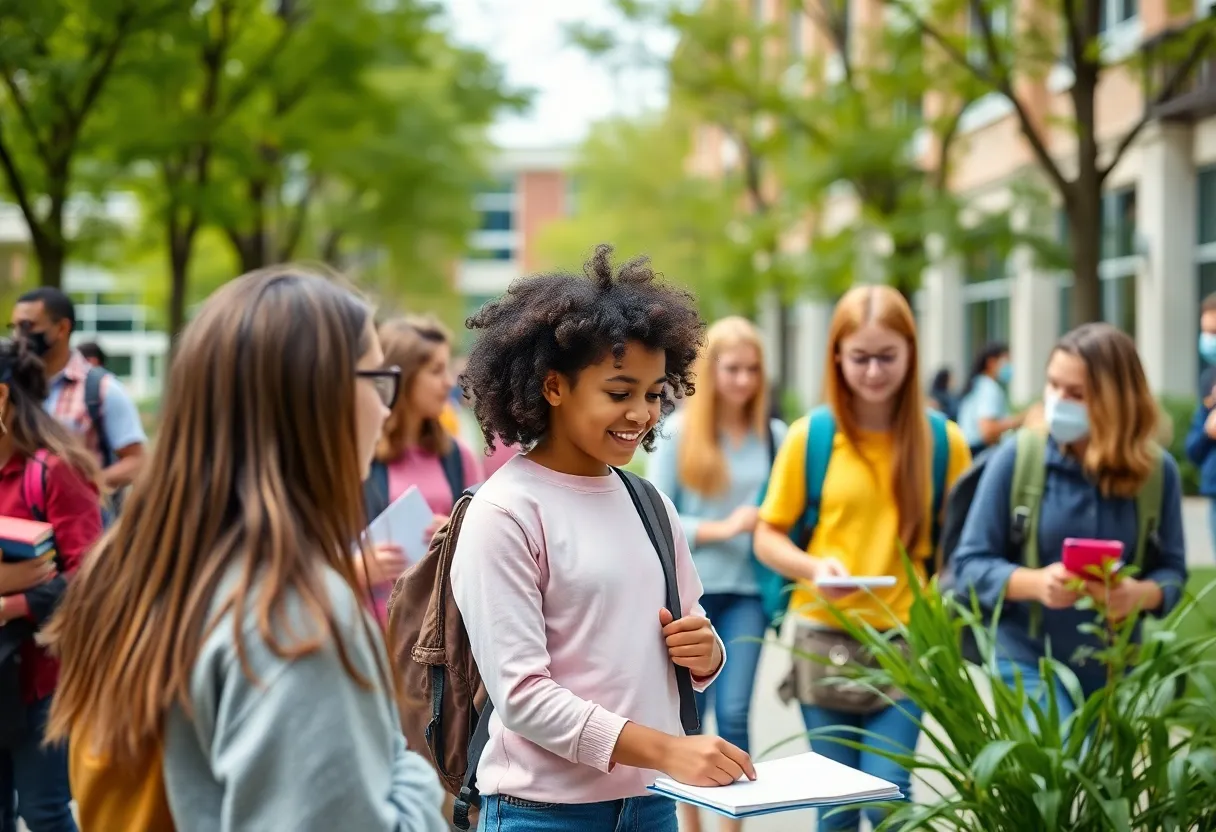 Aiken Scholars Academy, top-ranked high school campus filled with students.