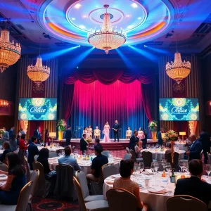 Elegant gala setup for the Aiken Community Theatre event