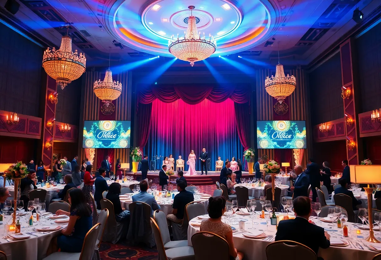 Elegant gala setup for the Aiken Community Theatre event