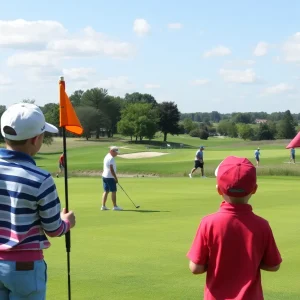 Young golfers competing in the Carlisle Cup junior golf tournament
