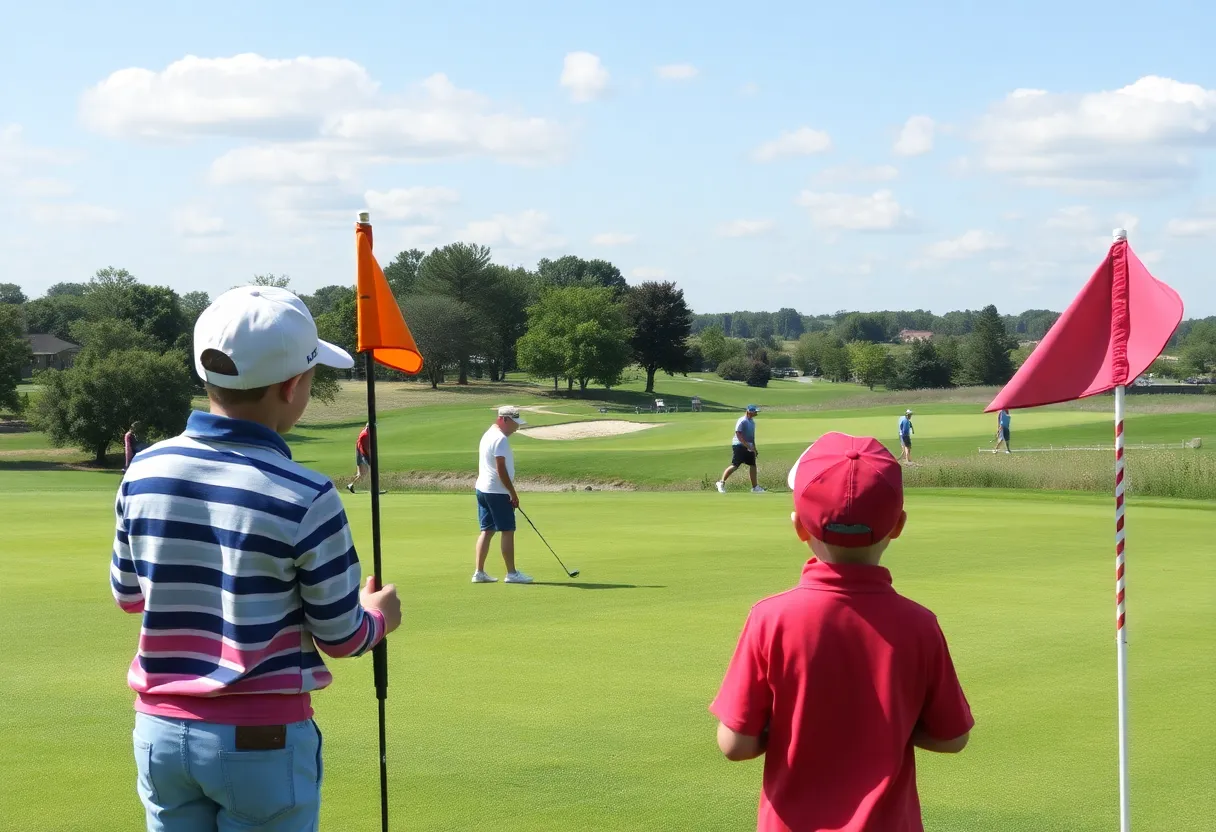 Young golfers competing in the Carlisle Cup junior golf tournament