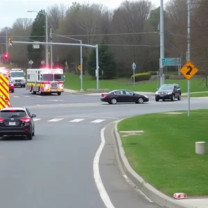 Emergency response at an overturned concrete truck at Ascauga Lake and Country Place