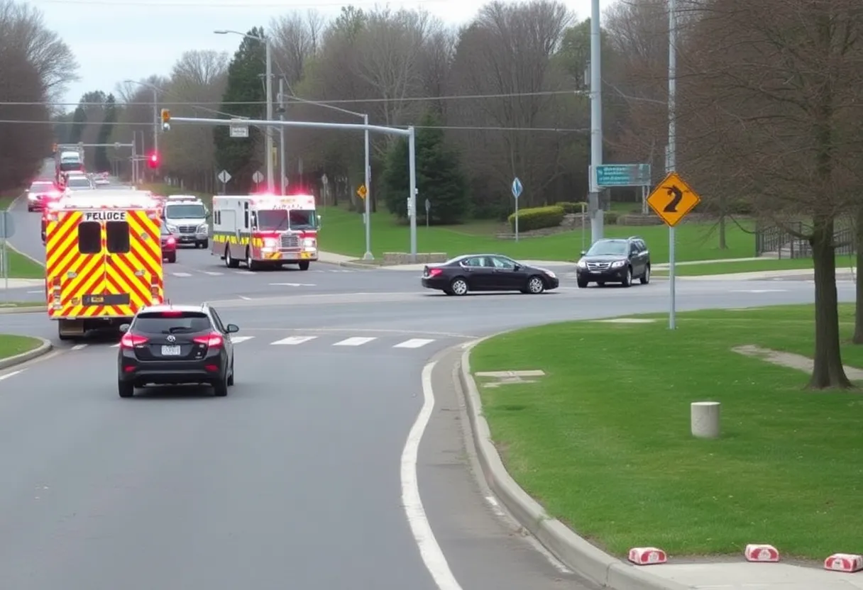 Emergency response at an overturned concrete truck at Ascauga Lake and Country Place
