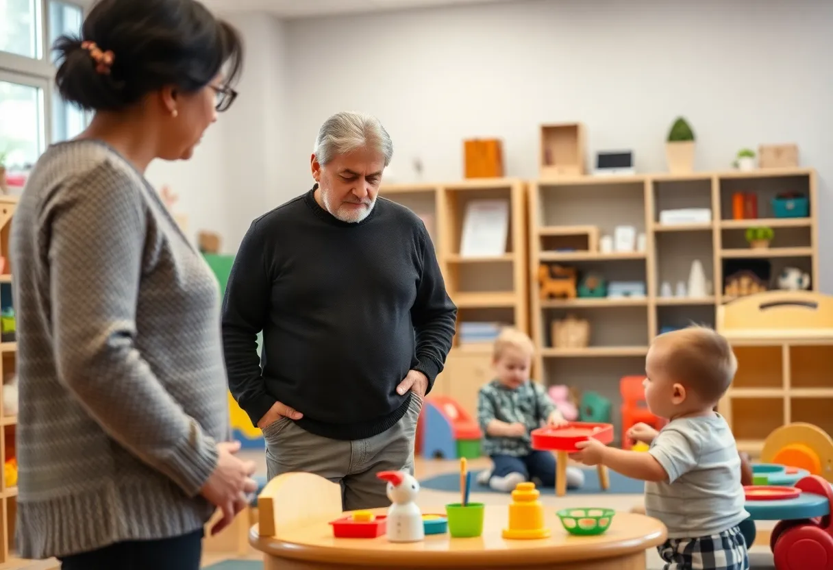 Daycare center with children playing in a safe environment