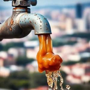 Brown and muddy tap water in Aiken, South Carolina