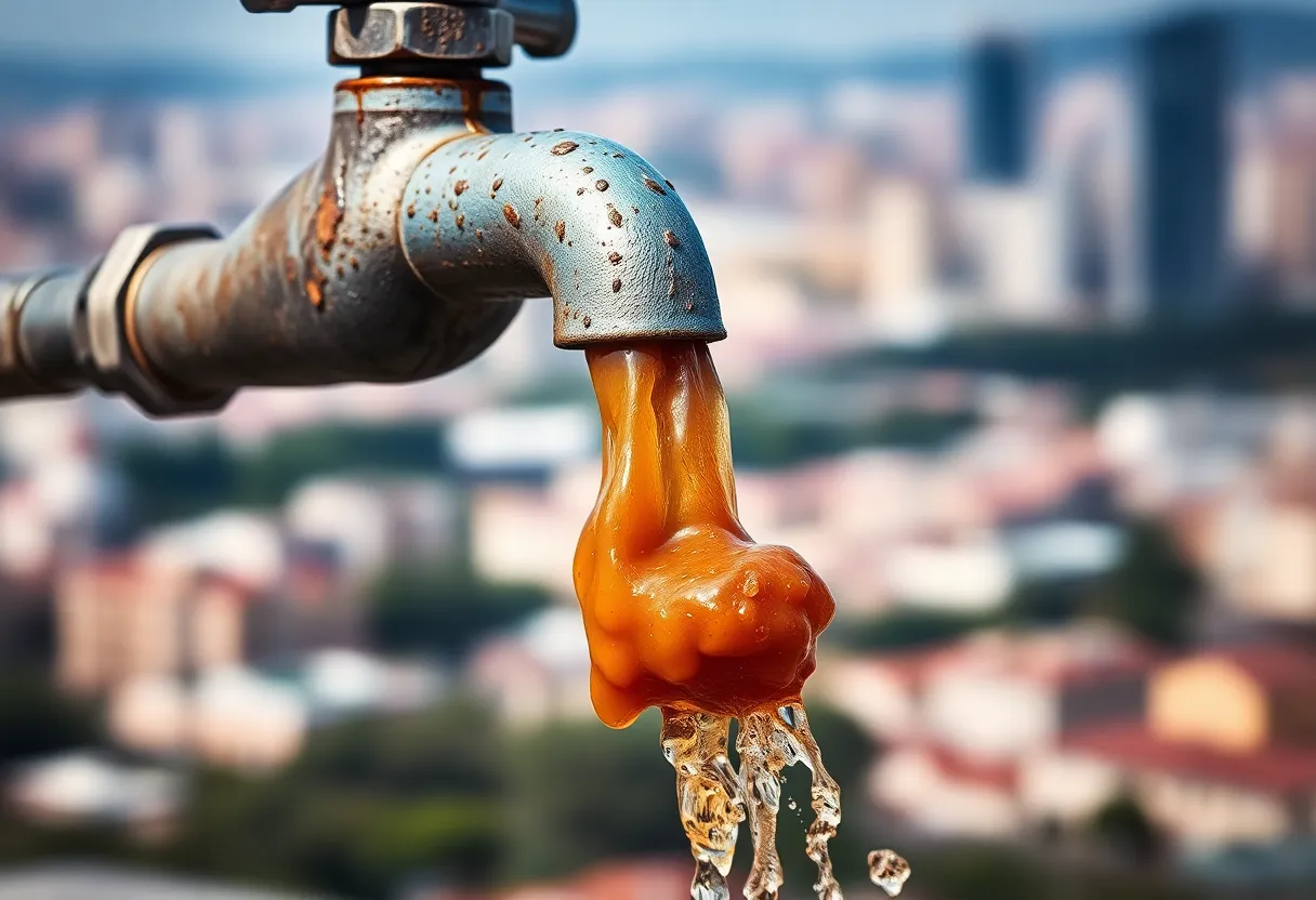 Brown and muddy tap water in Aiken, South Carolina