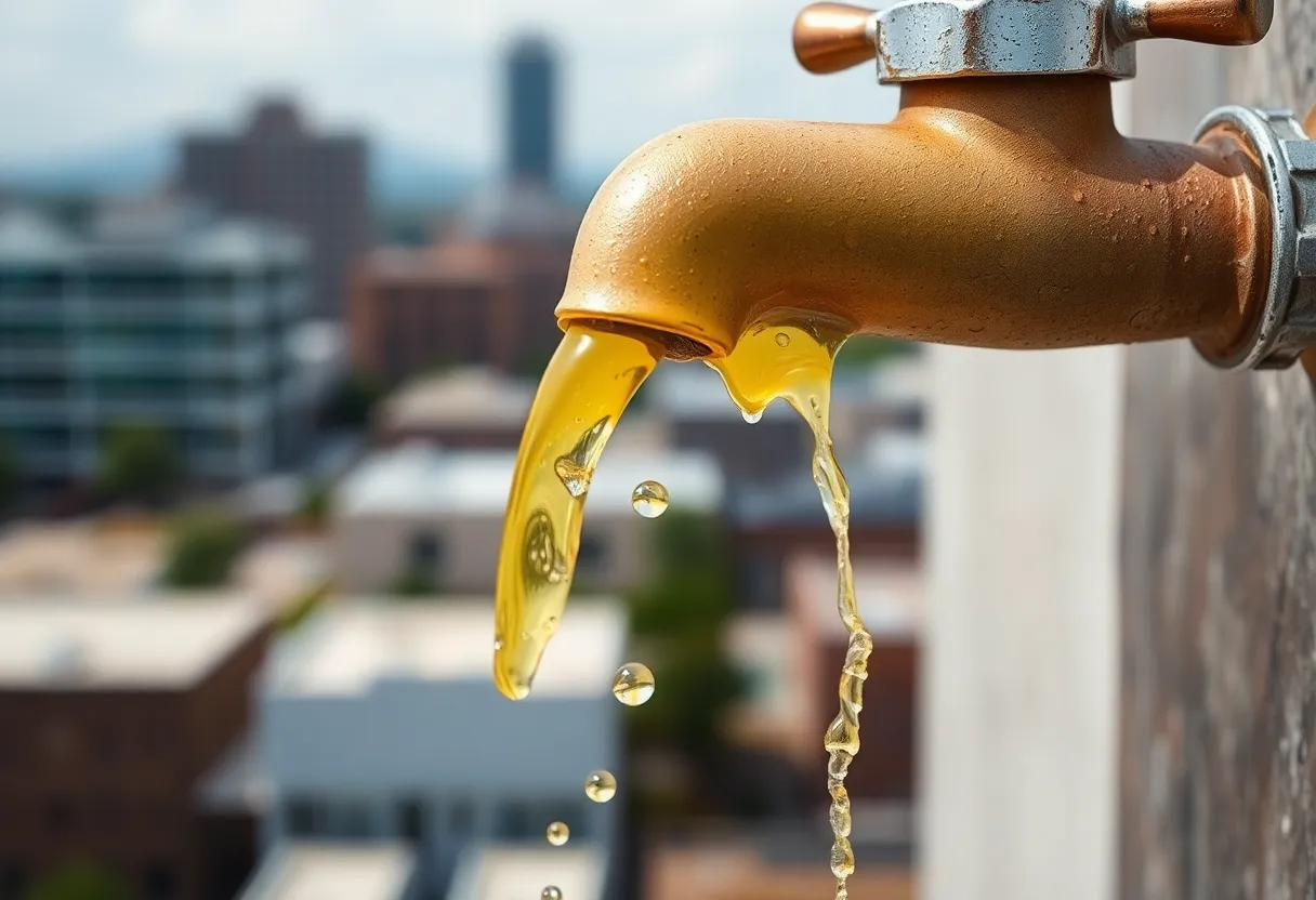 Yellow discolored water coming from a faucet in Aiken, SC
