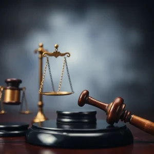 Abstract representation of justice and child protection.