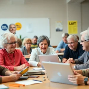 Seniors engaging in a classroom activity for lifelong learning at USC Aiken.