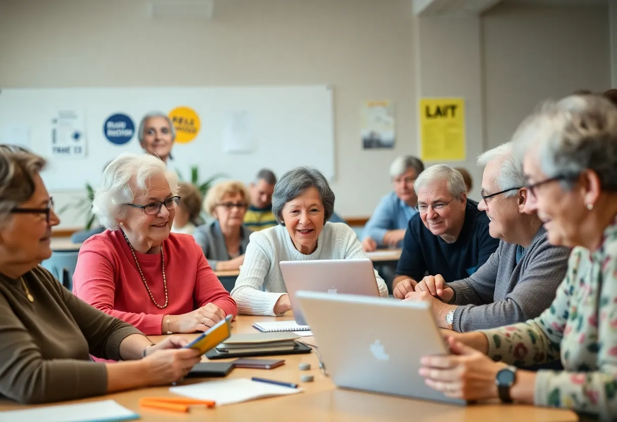 Seniors engaging in a classroom activity for lifelong learning at USC Aiken.
