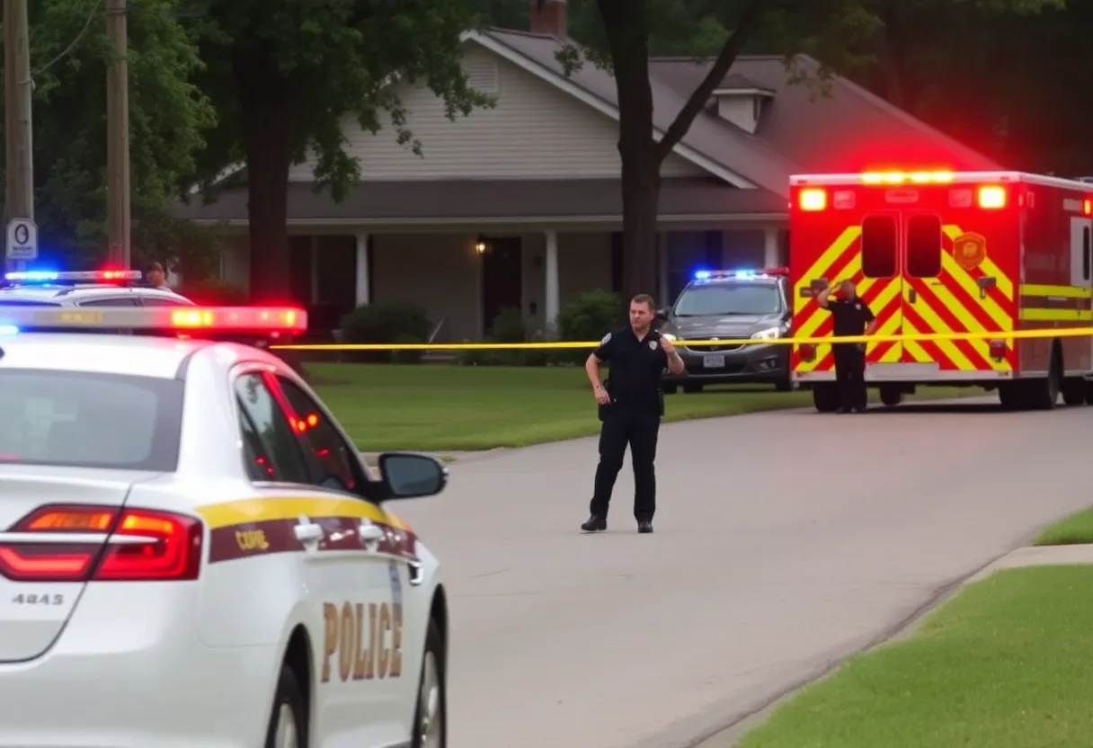 Scene of police officers responding to an incident in Aiken County.