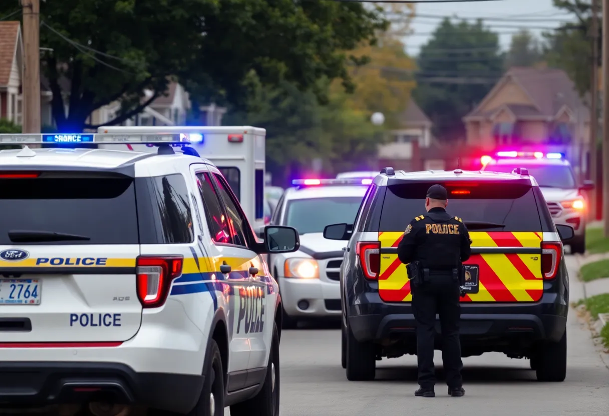 Law enforcement officers conducting an operation in a neighborhood