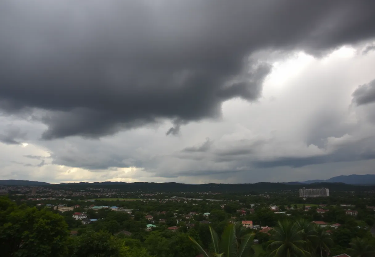 Dark clouds over Aiken preparing for severe weather
