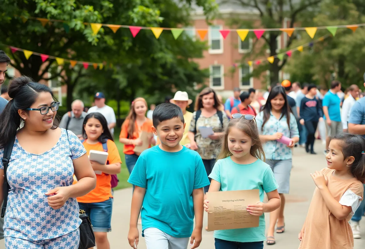 Community gathering and activities at South Aiken Baptist Christian School's 50th anniversary celebration.