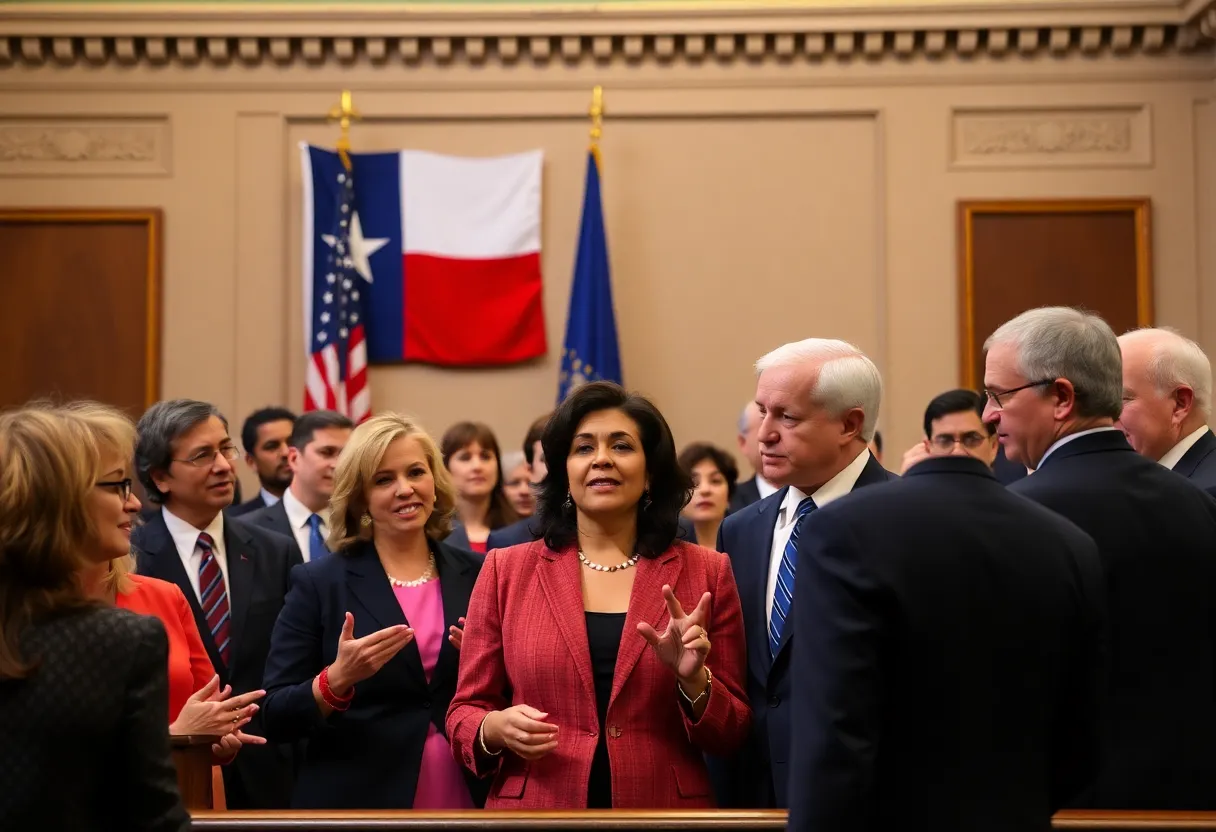 Texas lawmakers discussing redistricting at the Capitol