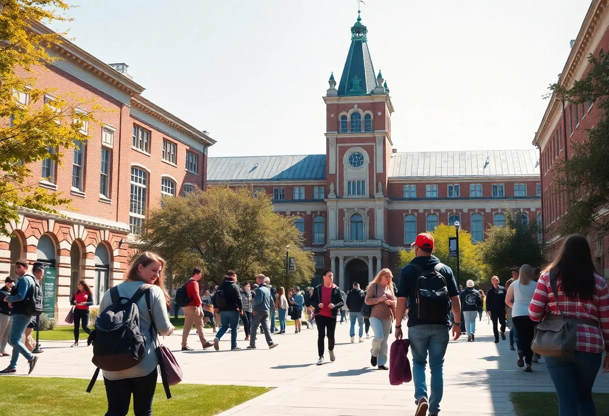 Students engaging on the USC Aiken campus