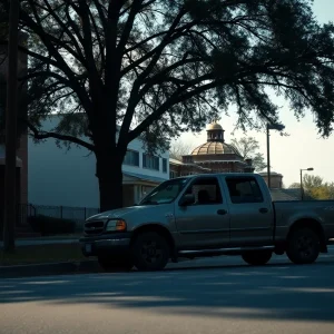 Abandoned vehicle on a street in Aiken, South Carolina.