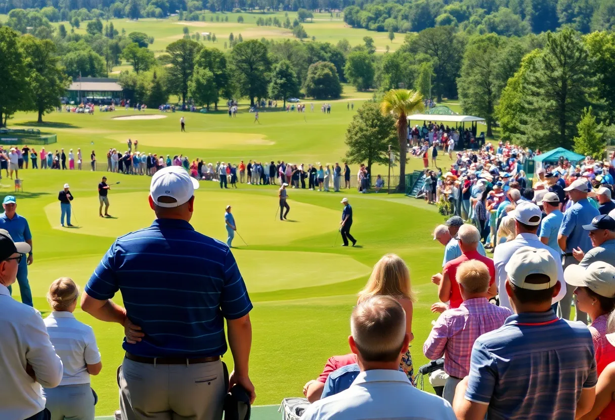 Golf tournament scene during the City of Aiken Amateur Championship