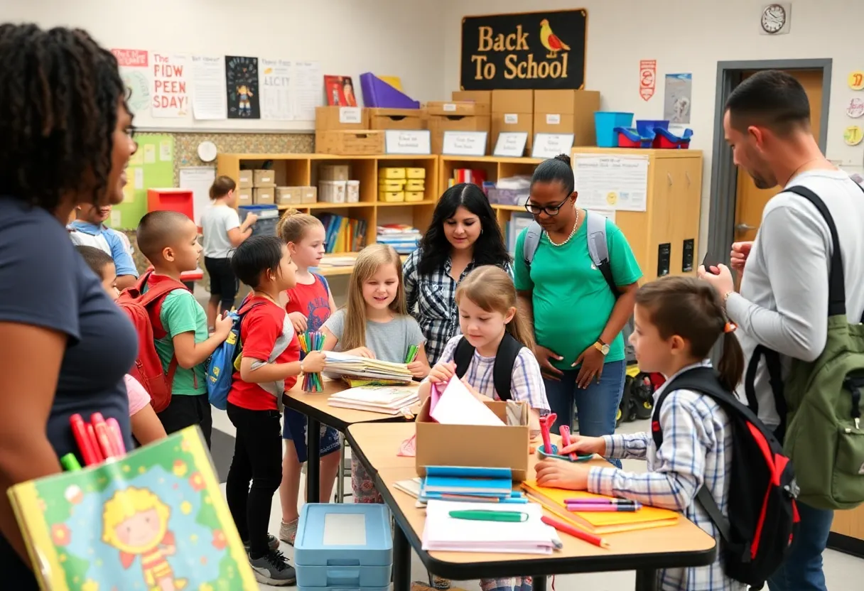 Students and teachers preparing for the new school year at Aiken County Schools.