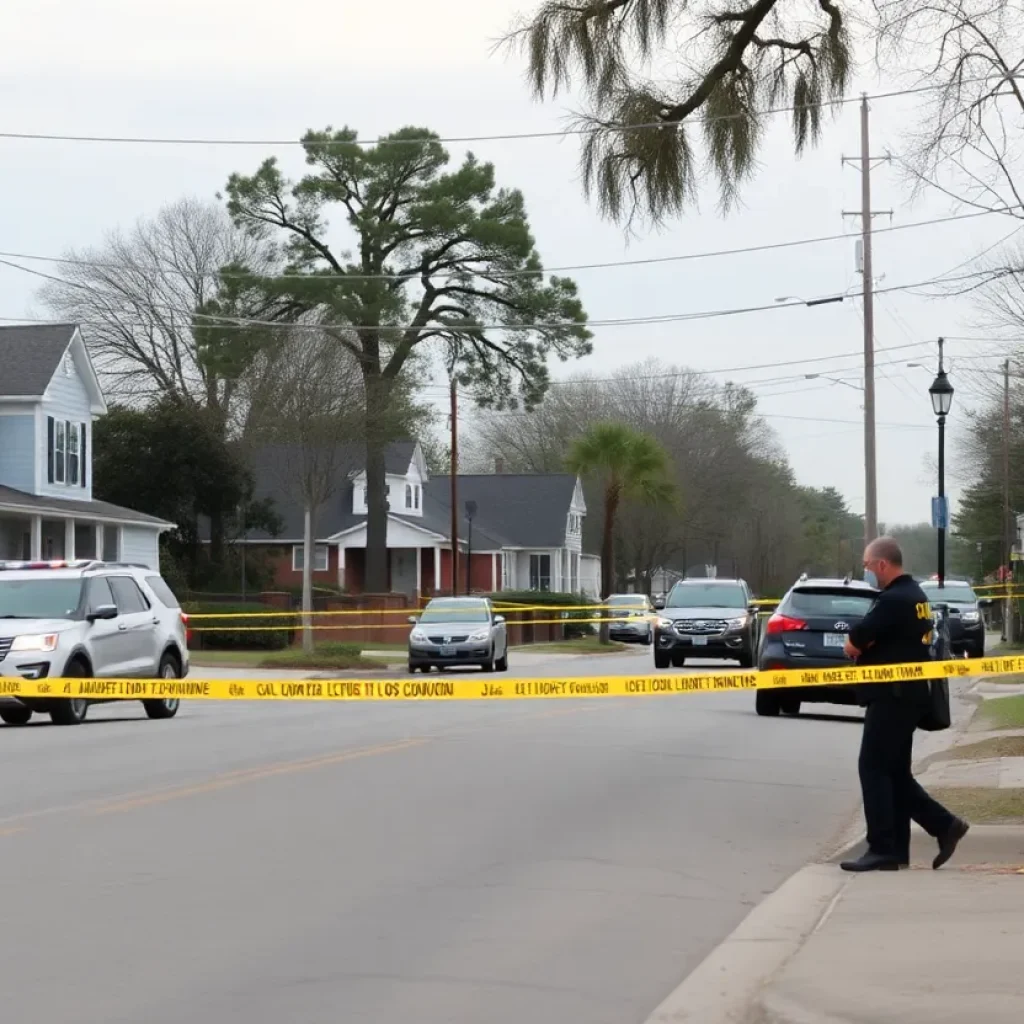 Quiet street in Aiken, South Carolina