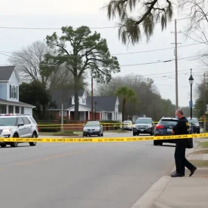 Quiet street in Aiken, South Carolina