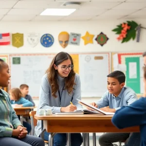 Students and faculty celebrating Aiken Scholars Academy's ranking achievement