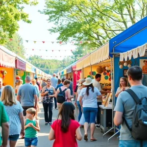 Vibrant scene from Aiken's Makin' Festival showcasing various handmade goods.