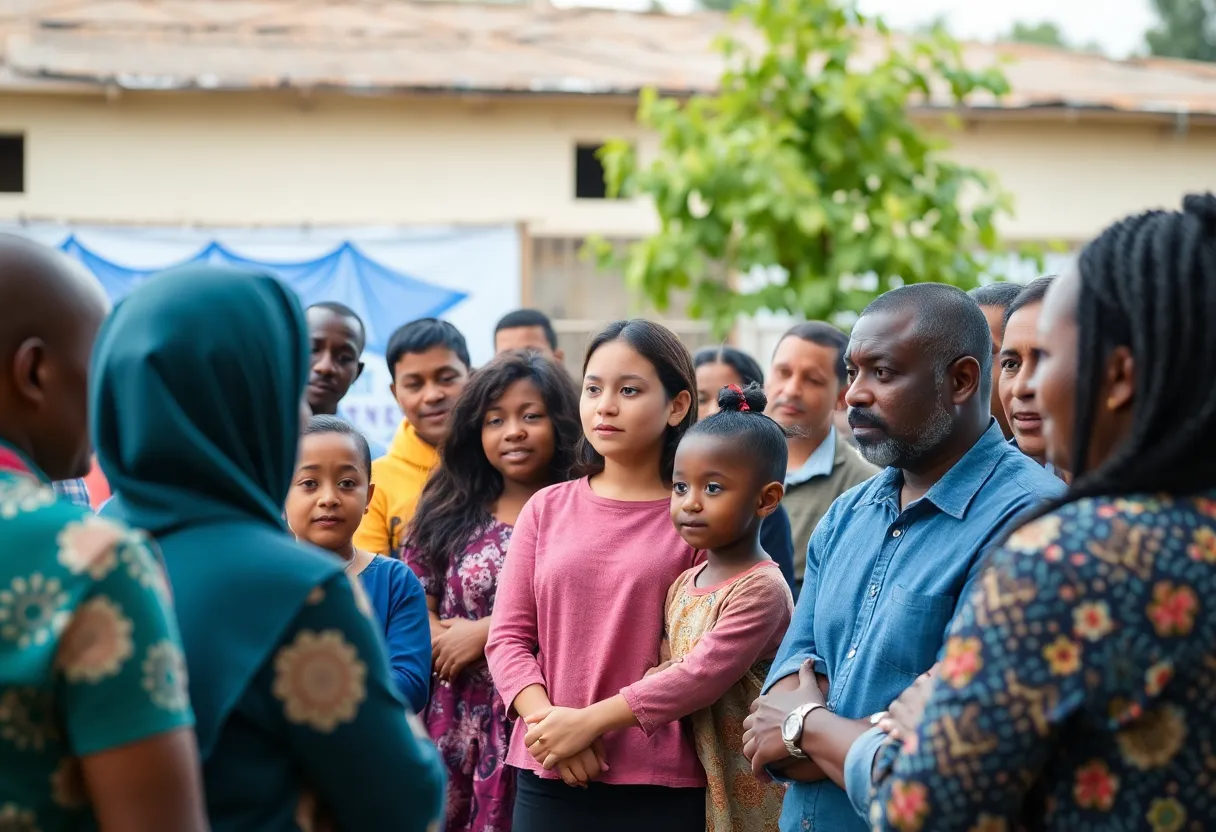 Community meeting discussing child safety and exploitation prevention