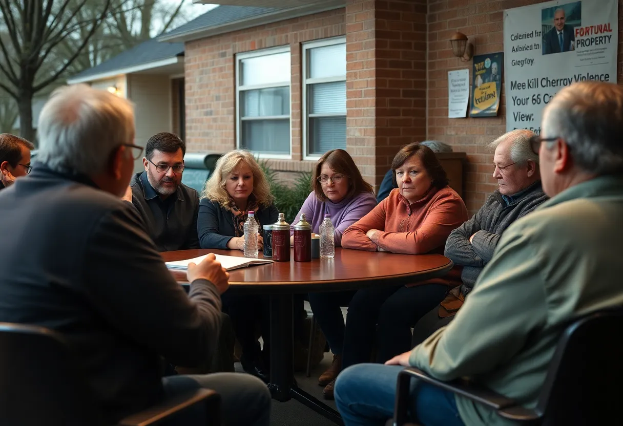 Residents in Aiken attending a meeting on youth violence and community safety
