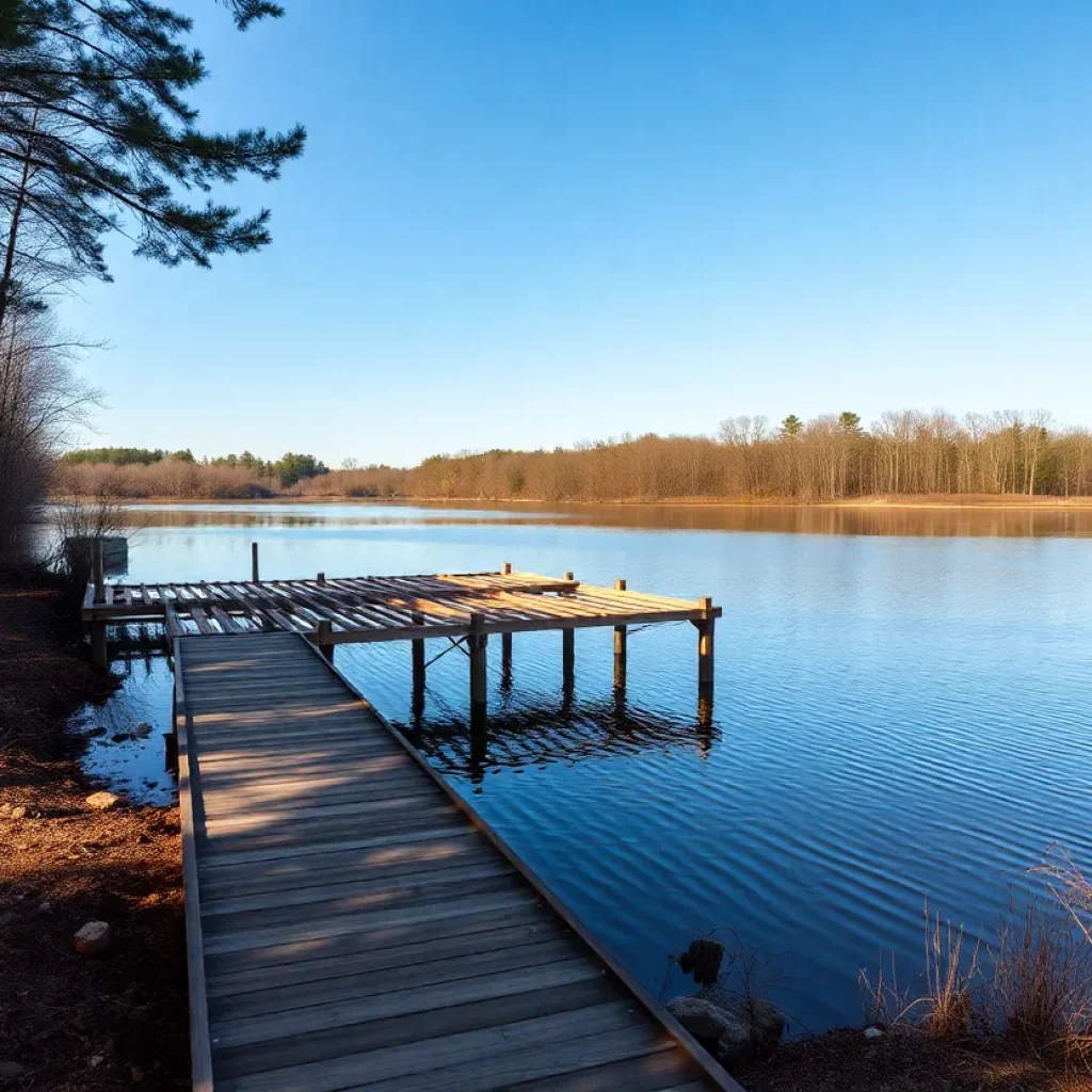 Construction of a fishing pier at Langley Pond Park in Aiken SC