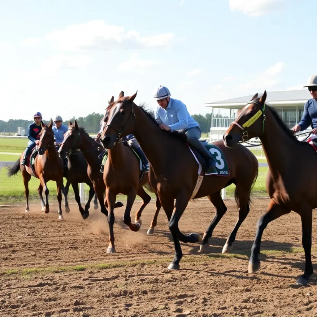 Horses racing at a South Carolina track