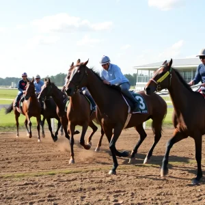 Horses racing at a South Carolina track
