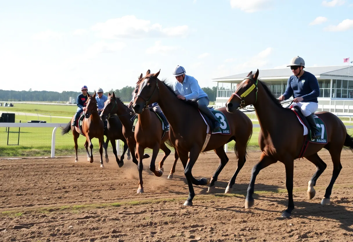 Horses racing at a South Carolina track