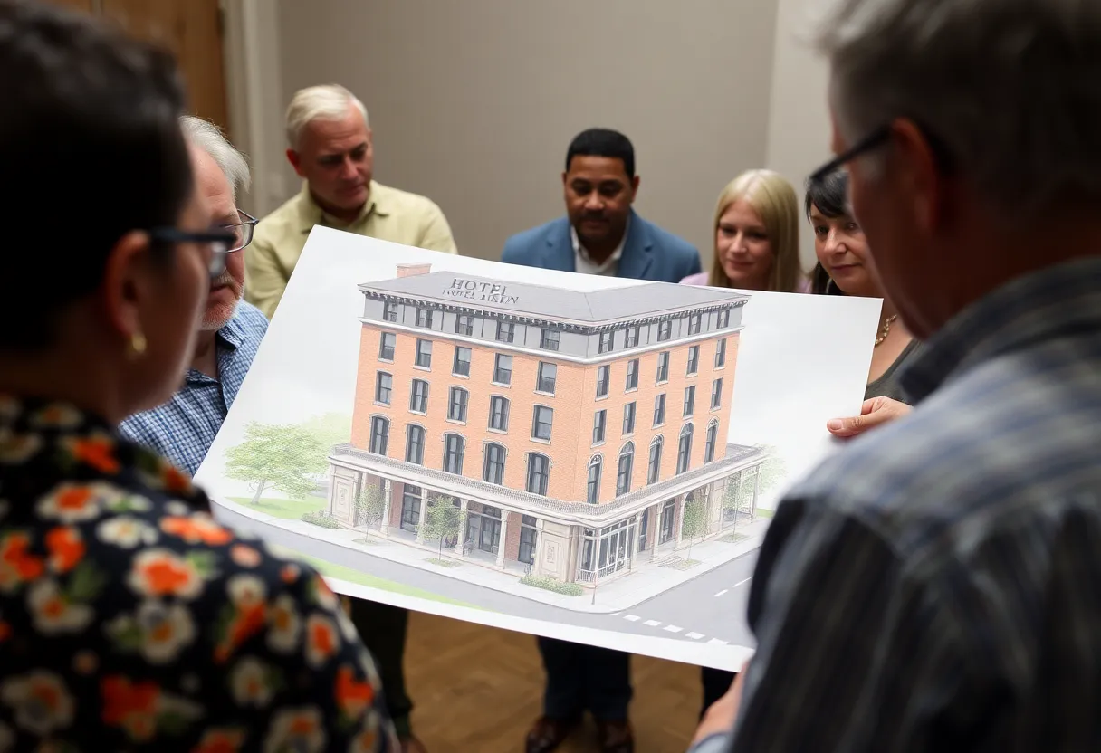 Conceptual design rendering of Hotel Aiken redevelopment