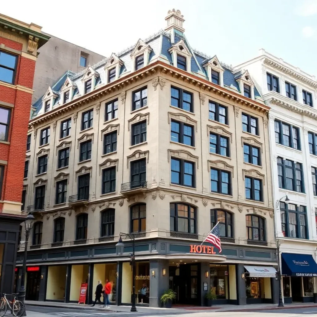 Historic Hotel Aiken with adjacent properties in downtown Aiken.