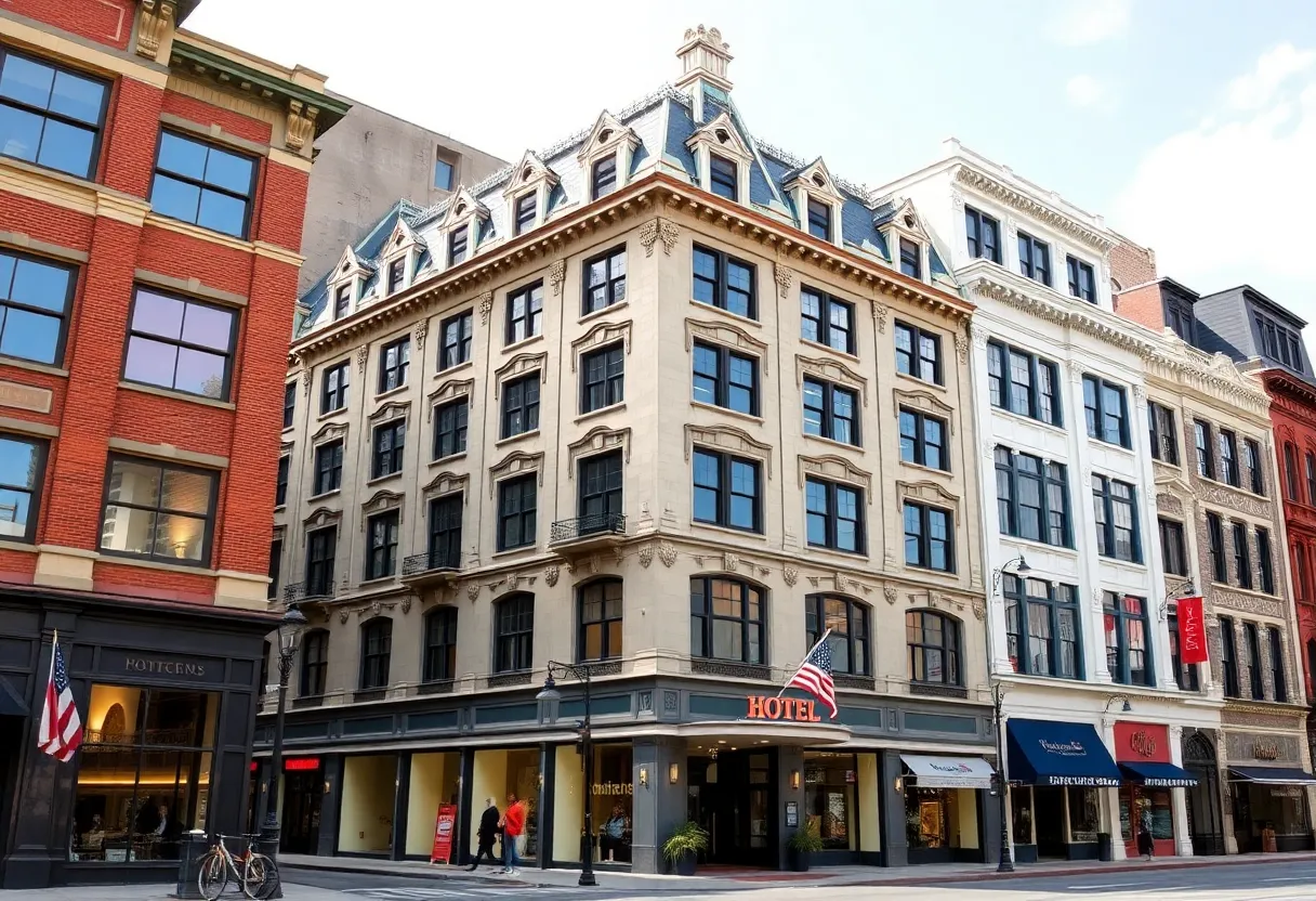 Historic Hotel Aiken with adjacent properties in downtown Aiken.