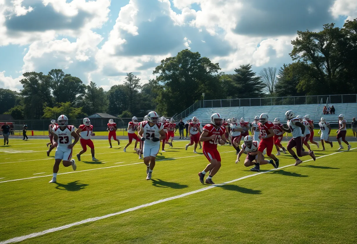 North Augusta High School football team playing against Strom Thurmond
