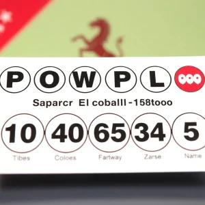 Artistic representation of Powerball ticket with winning numbers