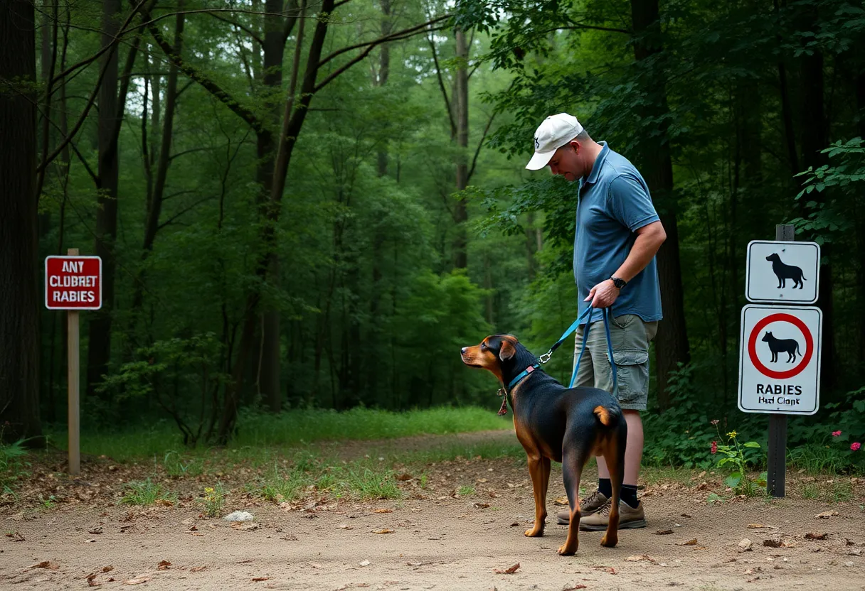Aiken County rabies awareness campaign; pet owner checking on dog's safety