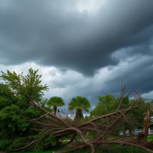 Storm damage in the CSRA with fallen trees and blocked roads
