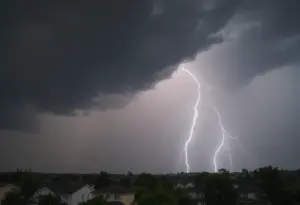 A stormy sky with lightning over Aiken SC